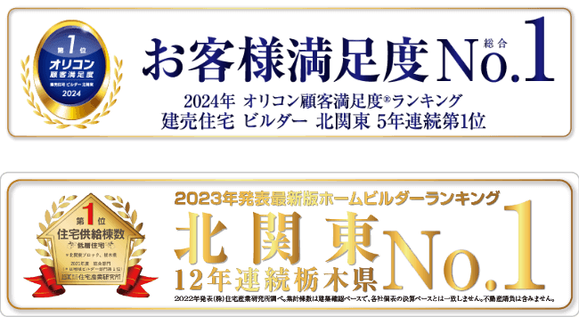 2023年 オリコン顧客満足度®ランキング 建売住宅 ビルダー 北関東4年連続 第1位